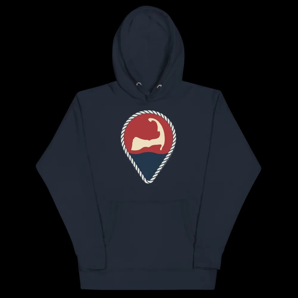 Cape Cod Pin Hoodie in Navy, front view