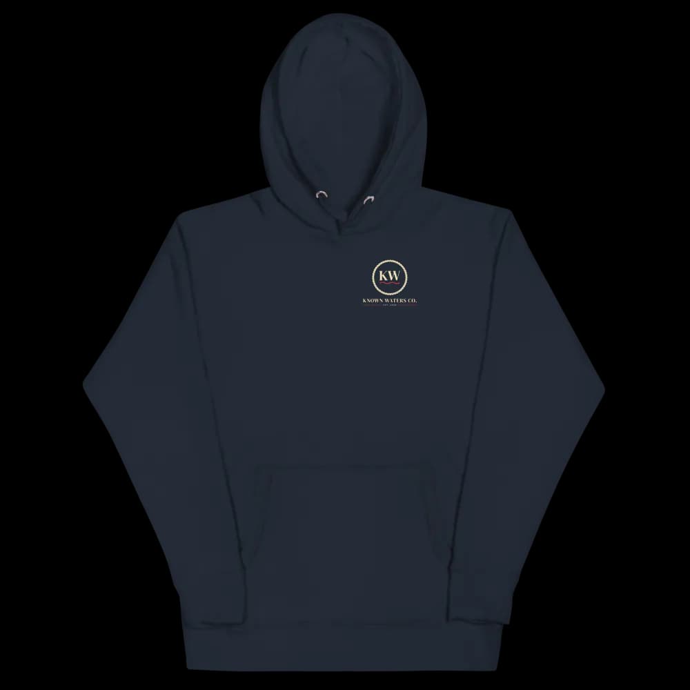 Martha's Vineyard Pin Hoodie, Back Print in Navy, front view