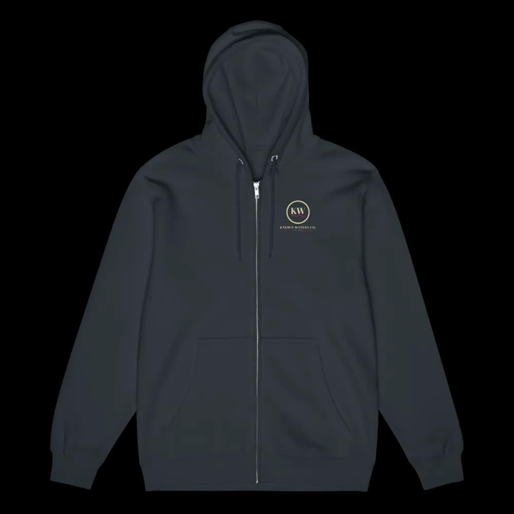 Martha's Vineyard Pin Zip Hoodie in Navy, front view